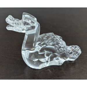 Baccarat France Crystal Dragon Sculpture Figurine Paperweight 4" H - Gift Idea